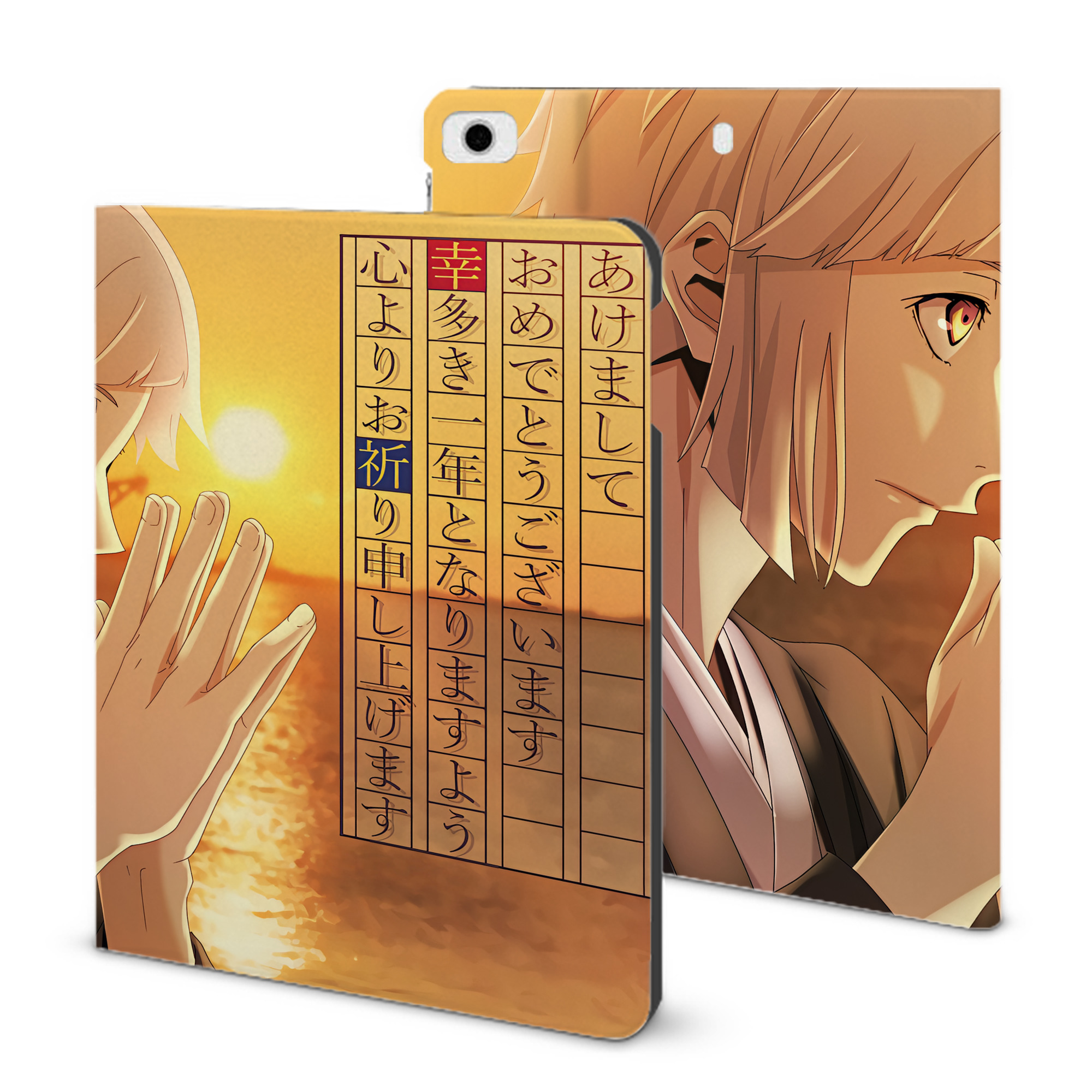 （画像用） 文豪ストレイドッグス Bungo Stray Dogs IPad ケース ブック型 PUレザー TPU 耐衝撃 軽量 薄型 ペン収納なし 全面保護 IPad 各モデル対応